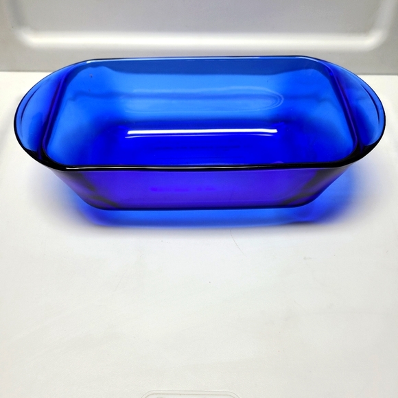 Anchor Hocking Other - Anchor Hocking Cobalt Blue Loaf Bread Pan Oven Baking Dish 5 X 9 Inch 1.5 Qt